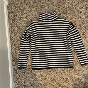 White Label Mockneck Grey & White Striped Sweater